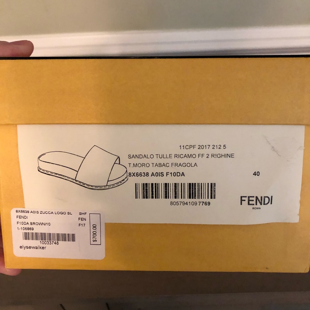 Fendi Slides Womens Sandals Shoes size 40 Monogram Shoes Super Rare - Picture 5 of 5